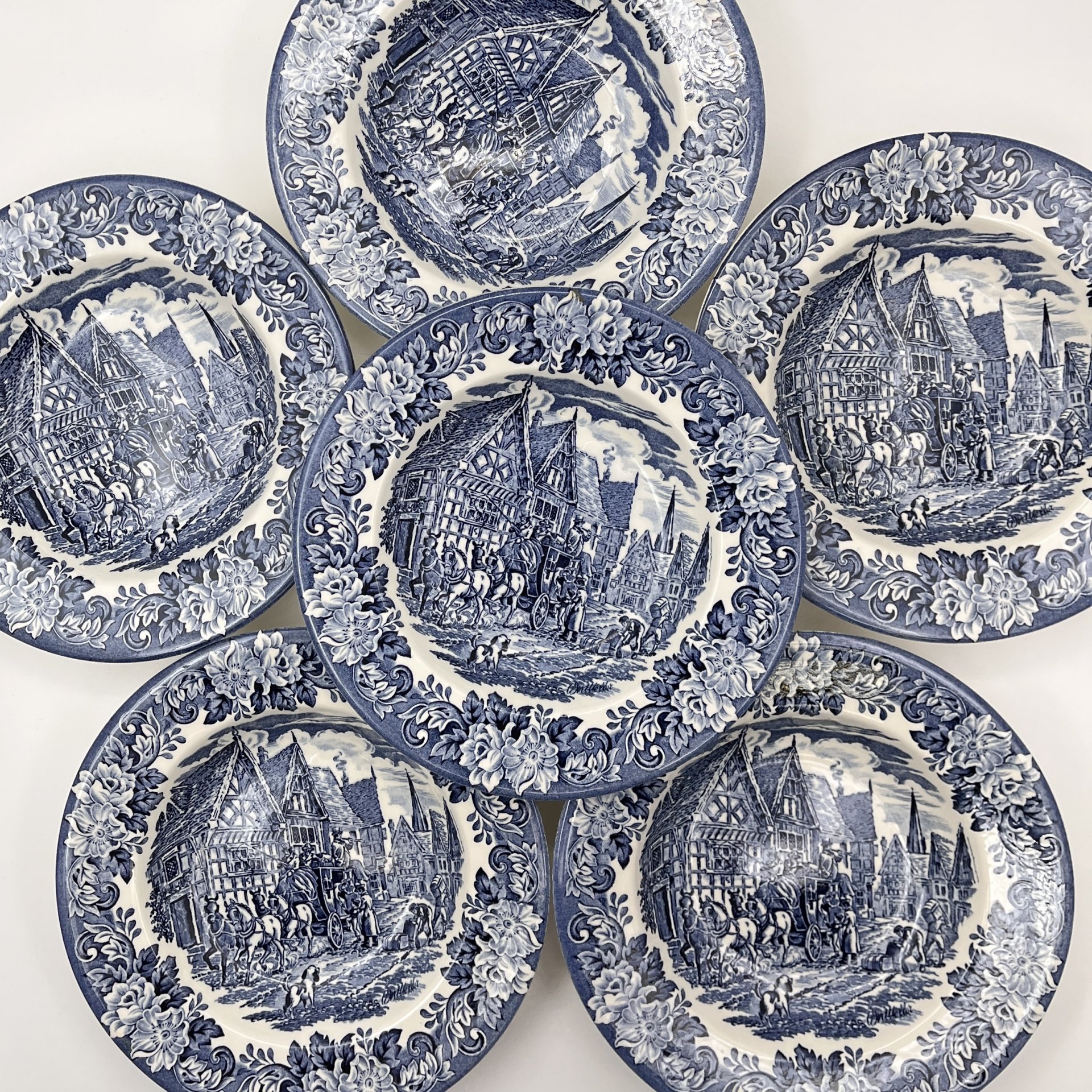 Набор из 6-ти суповых тарелок, серия "Диккенс", English Ironstone Tableware (EIT)