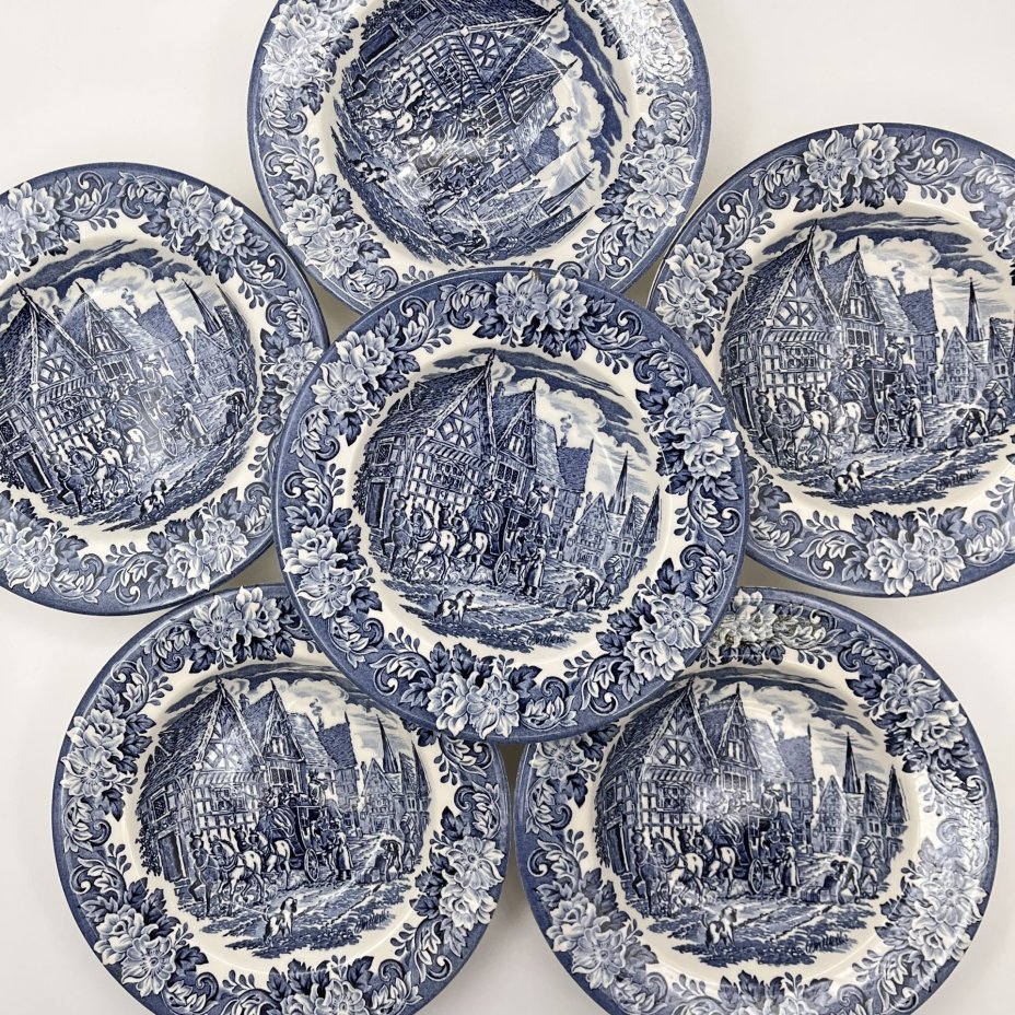 Набор из 6-ти суповых тарелок, серия "Диккенс", English Ironstone Tableware (EIT)