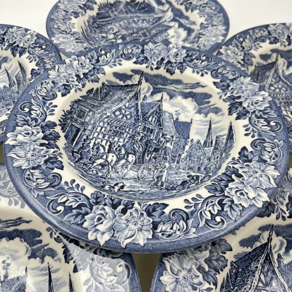 Набор из 6-ти суповых тарелок, серия "Диккенс", English Ironstone Tableware (EIT)