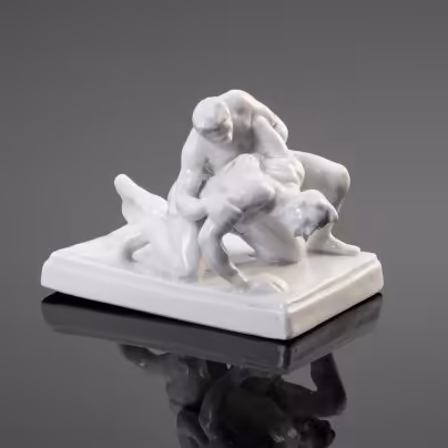 Статуэтка "Борцы", автор П.М. Кожин, Дулевский фарфоровый завод (Дулёво)