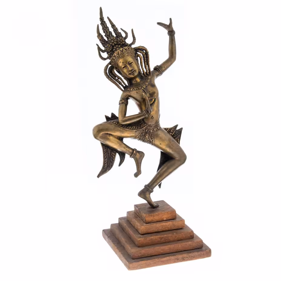 Статуэтка "Танцовщица", бронза, дерево, литье, Азия, 1970-1990 гг.