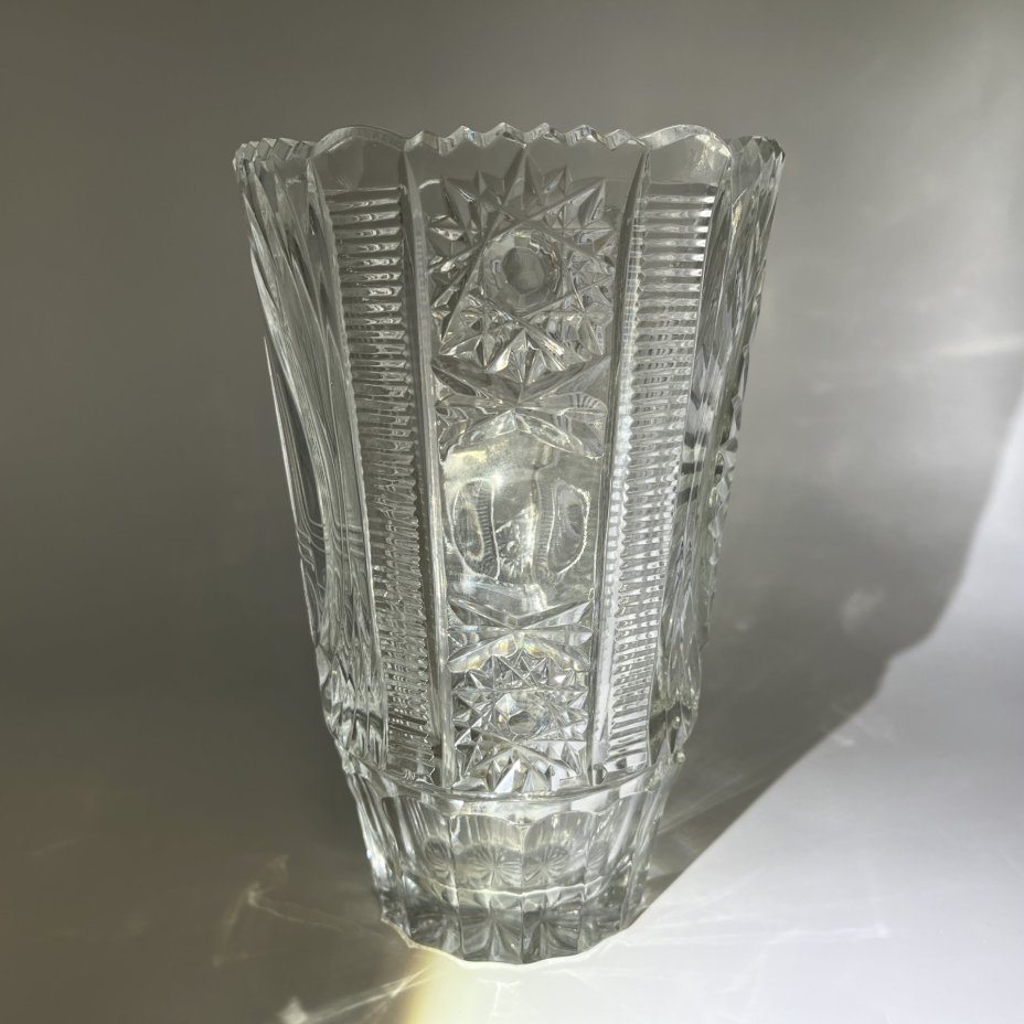 Ваза с символикой Олимпиады-80, хрусталь, алмазная грань, СССР, 1980 г.