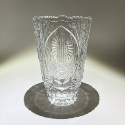 Ваза с символикой Олимпиады-80, хрусталь, алмазная грань, СССР, 1980 г.