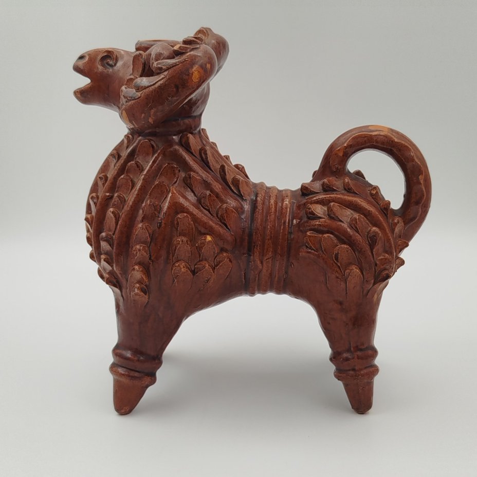 Сосуд зооморфный "Баран" (кувшин, лембик), керамика, Опошня, СССР, 1960-1970 гг.