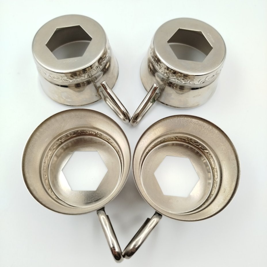 Набор чайных пар в подстаканниках на 4 персоны