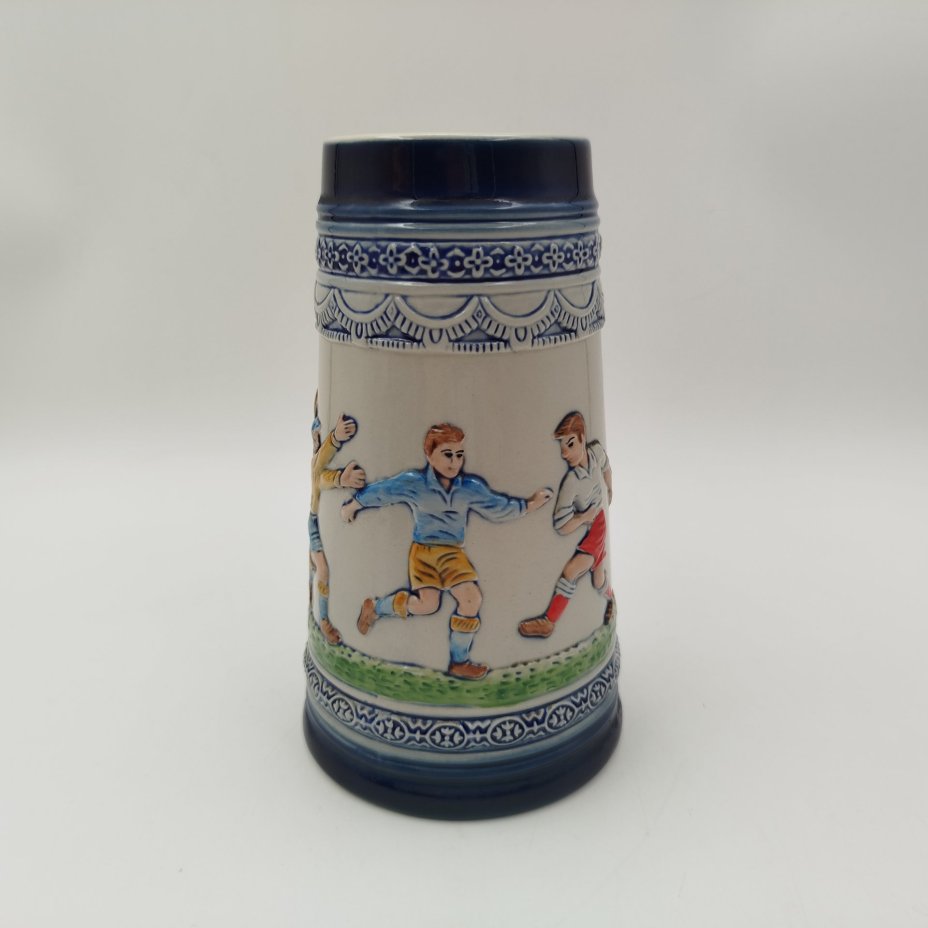 Кружка пивная с изображением футболистов, фаянс, роспись, Германия, 1970-1990 гг.