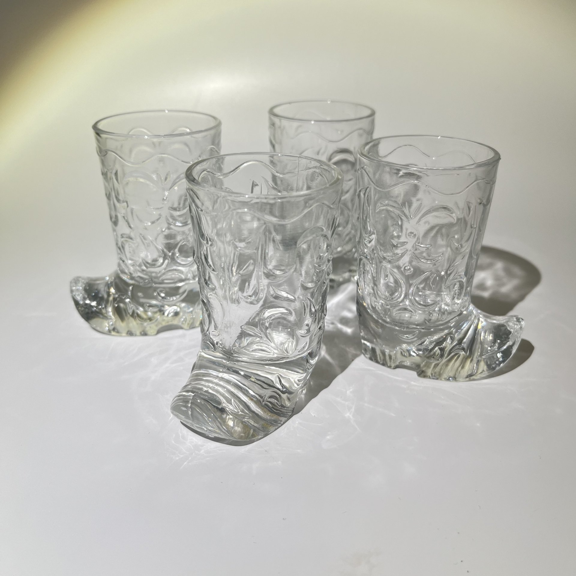 Набор из 4 стопок в виде сапог, стекло, Россия, 2000 г.