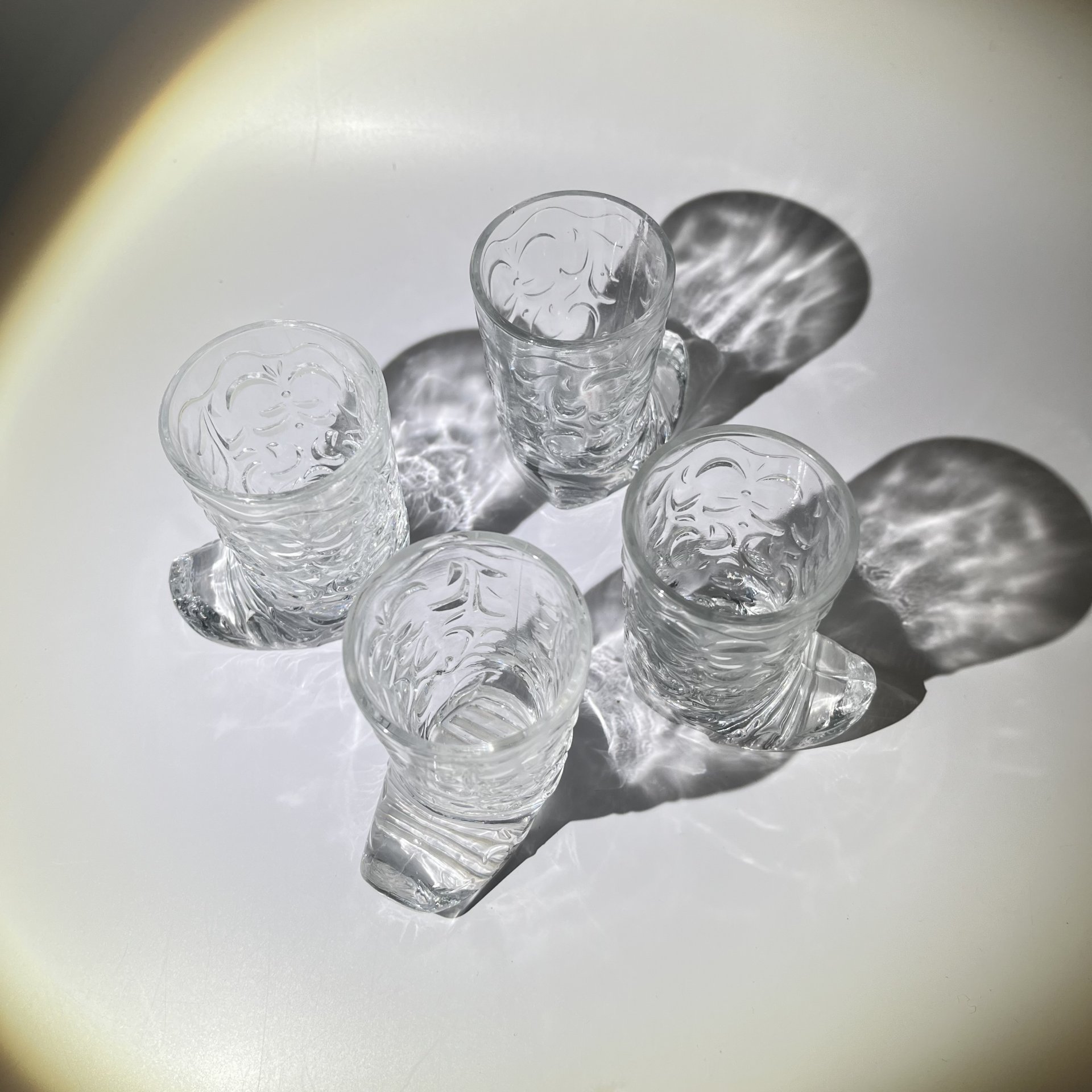 Набор из 4 стопок в виде сапог, стекло, Россия, 2000 г.