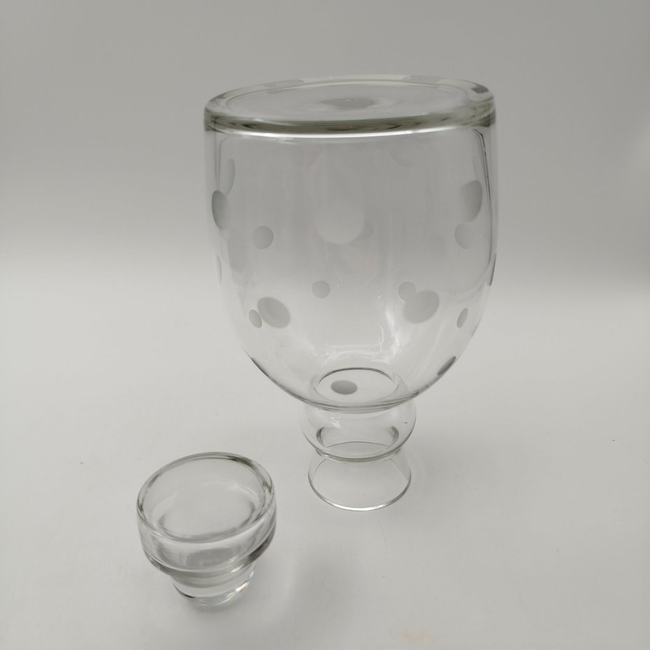 Штоф с декором в горошек, стекло, СССР, 1960-1990 гг.