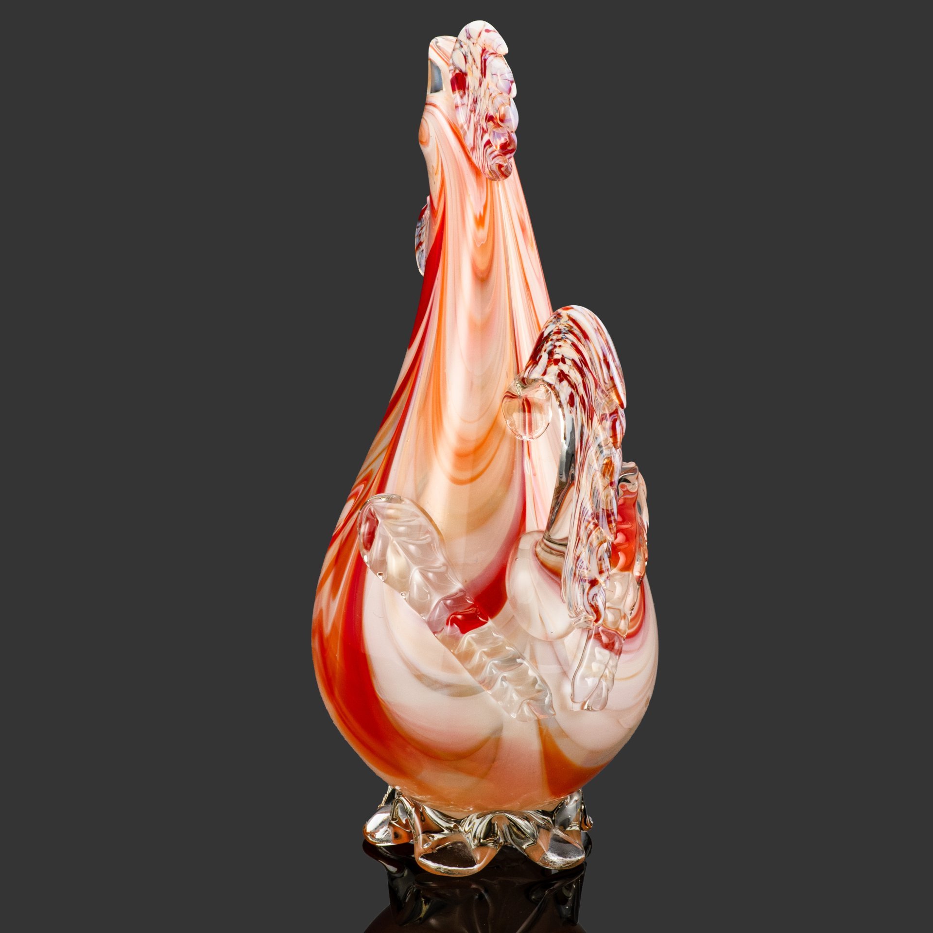 Графин в виде петуха, стекло, гутная техника, СССР, 1980-1990 гг.