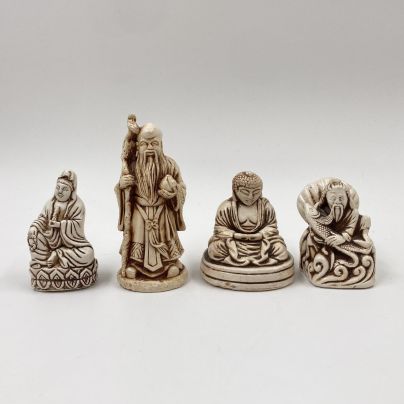 Нэцкэ (статуэтки) в подборе "Мудрецы", композитный материал, Азия, 1980-2000 гг.
