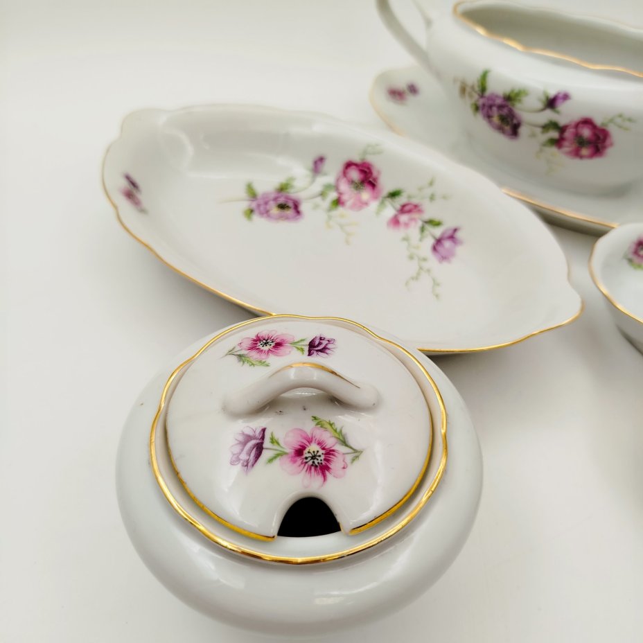 Набор для сервировки (4 предмета) с цветочным декором, "Gebrüder Benedikt"