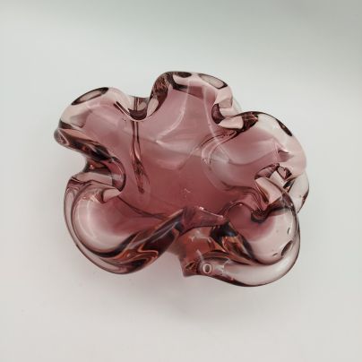 Конфетница в виде цветка, стекло, гутная техника, Западная Европа, 1980-1990 гг.