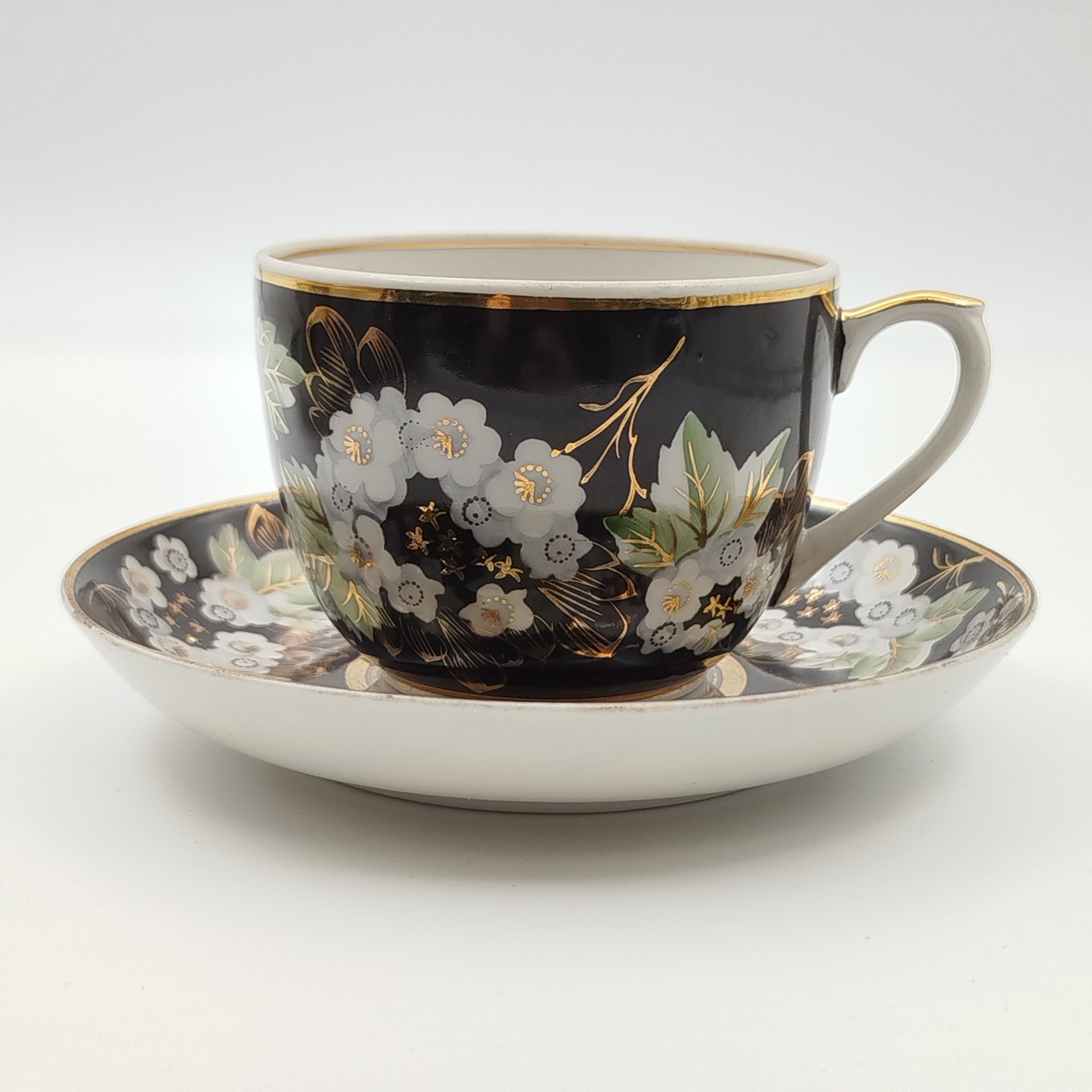 Пара чайная "Цветущая калина", форма "Стандарт", Дмитровский фарфоровый завод (ДФЗ Вербилки)