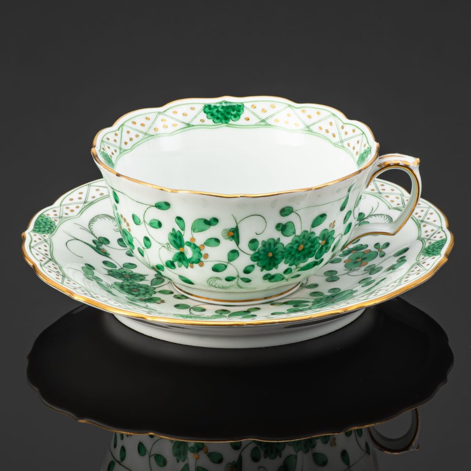 Пара чайная "Индийский цветок", Meissen (Мейсенский фарфор)