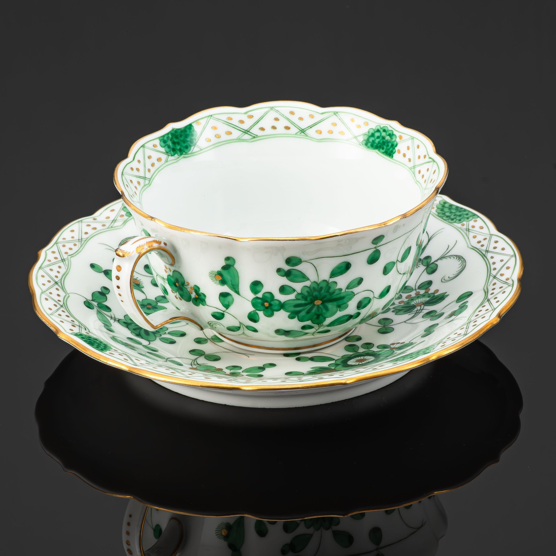 Пара чайная "Индийский цветок", Meissen (Мейсенский фарфор)