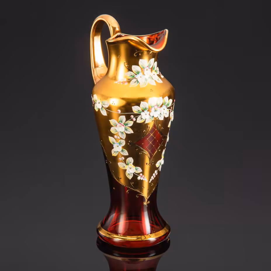 Кувшин с цветочным декором, Bohemia Crystal (Bohemia Glass)