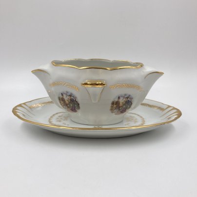 Соусник и тарелка, Limoges, фарфор, 1980-2000 гг.