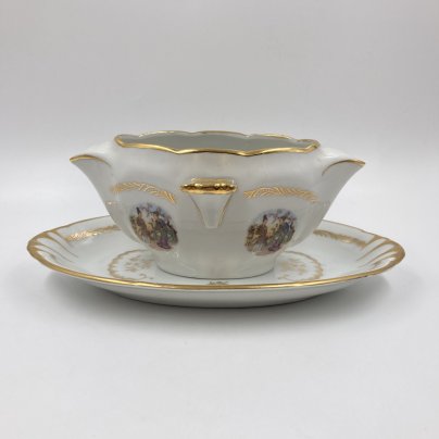 Соусник и тарелка, Limoges, фарфор, 1980-2000 гг.