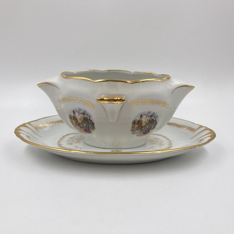 Соусник и тарелка, Limoges, фарфор, 1980-2000 гг.