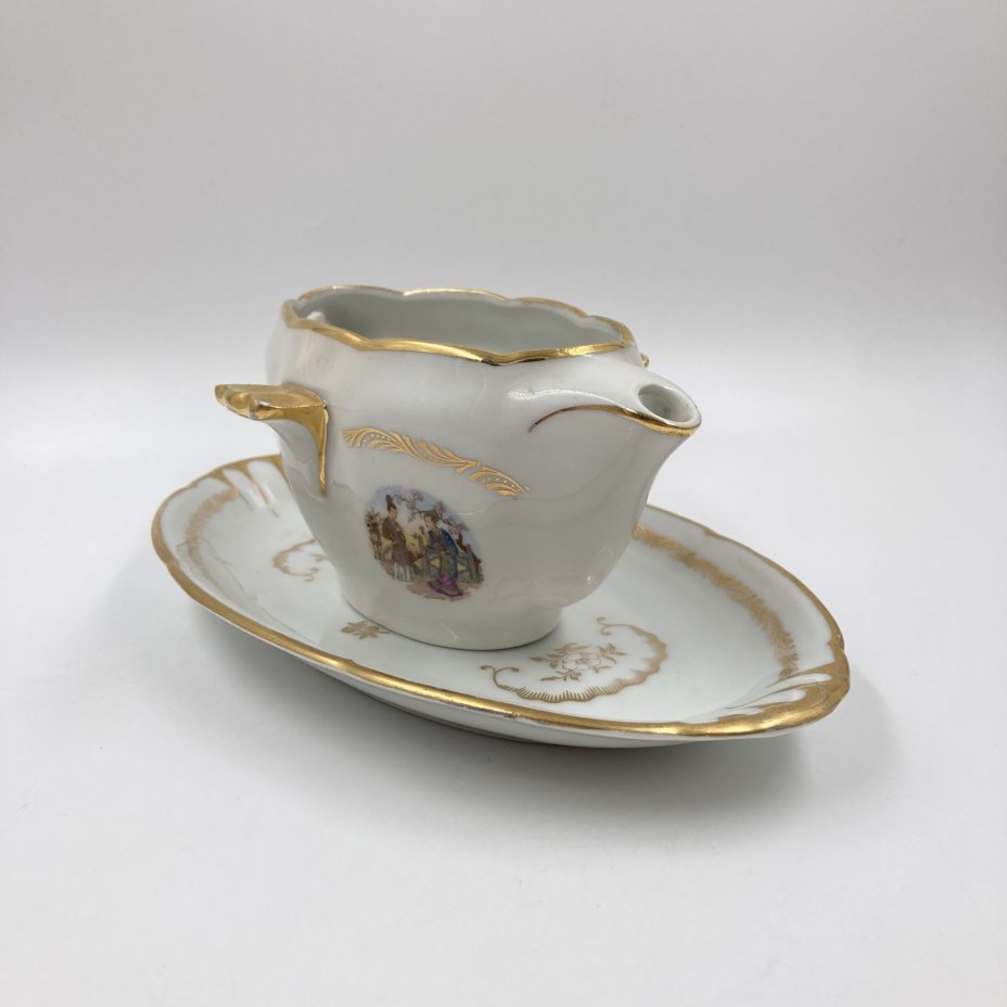 Соусник и тарелка, Limoges, фарфор, 1980-2000 гг.