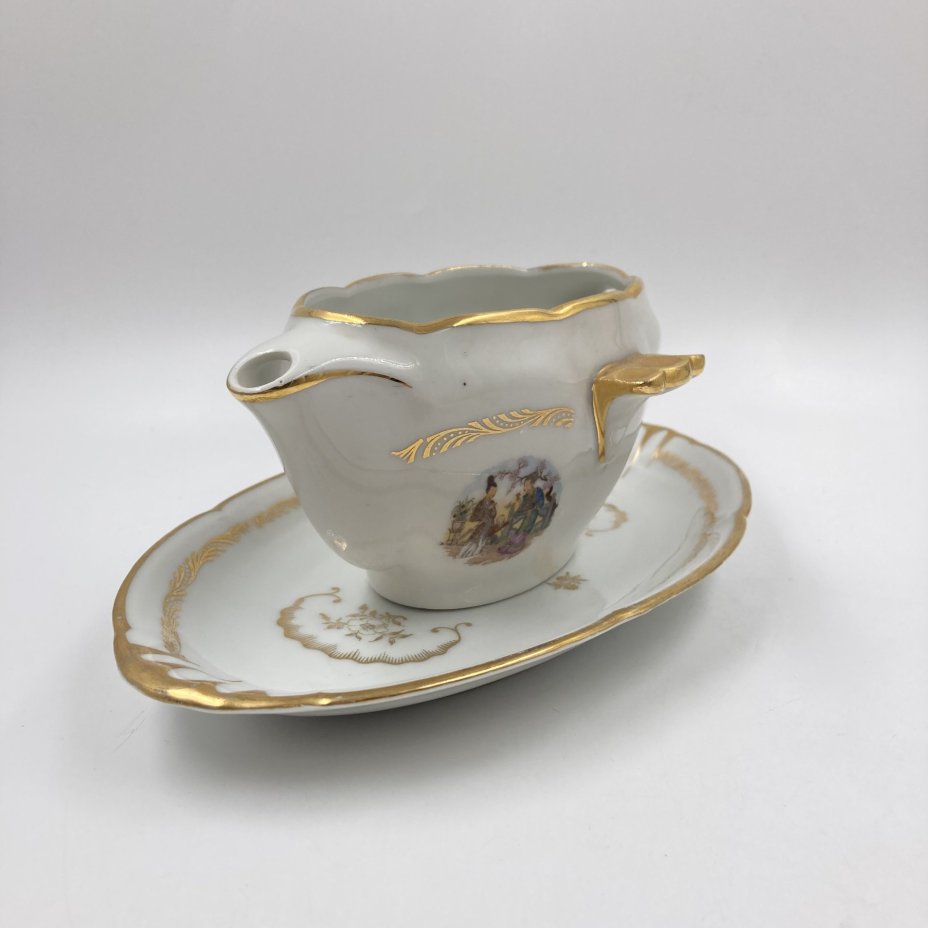 Соусник и тарелка, Limoges, фарфор, 1980-2000 гг.