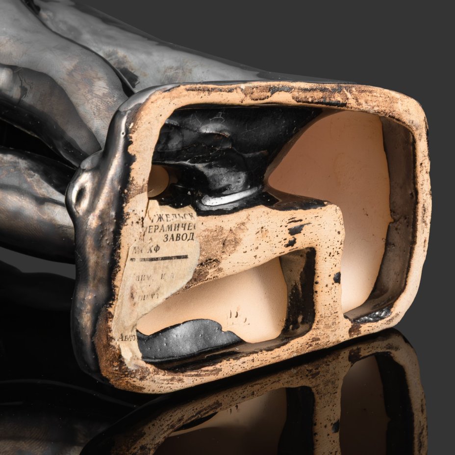 Скульптура "Обнаженная", автор предположительно Н.А. Силис, керамика, поливы, Гжельский керамический завод, СССР, 1960-1970 гг.