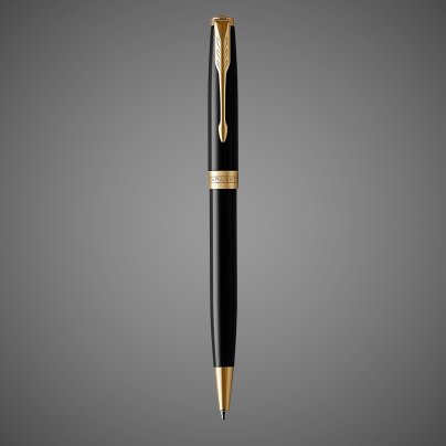 Шариковая ручка Parker Sonnet , Lacquer Deep Black GT, стержень: M, цвет чернил: black , в подарочной упаковке, Лаки и смолы: лак, латунь, нержавеющая сталь, позолота, позолота