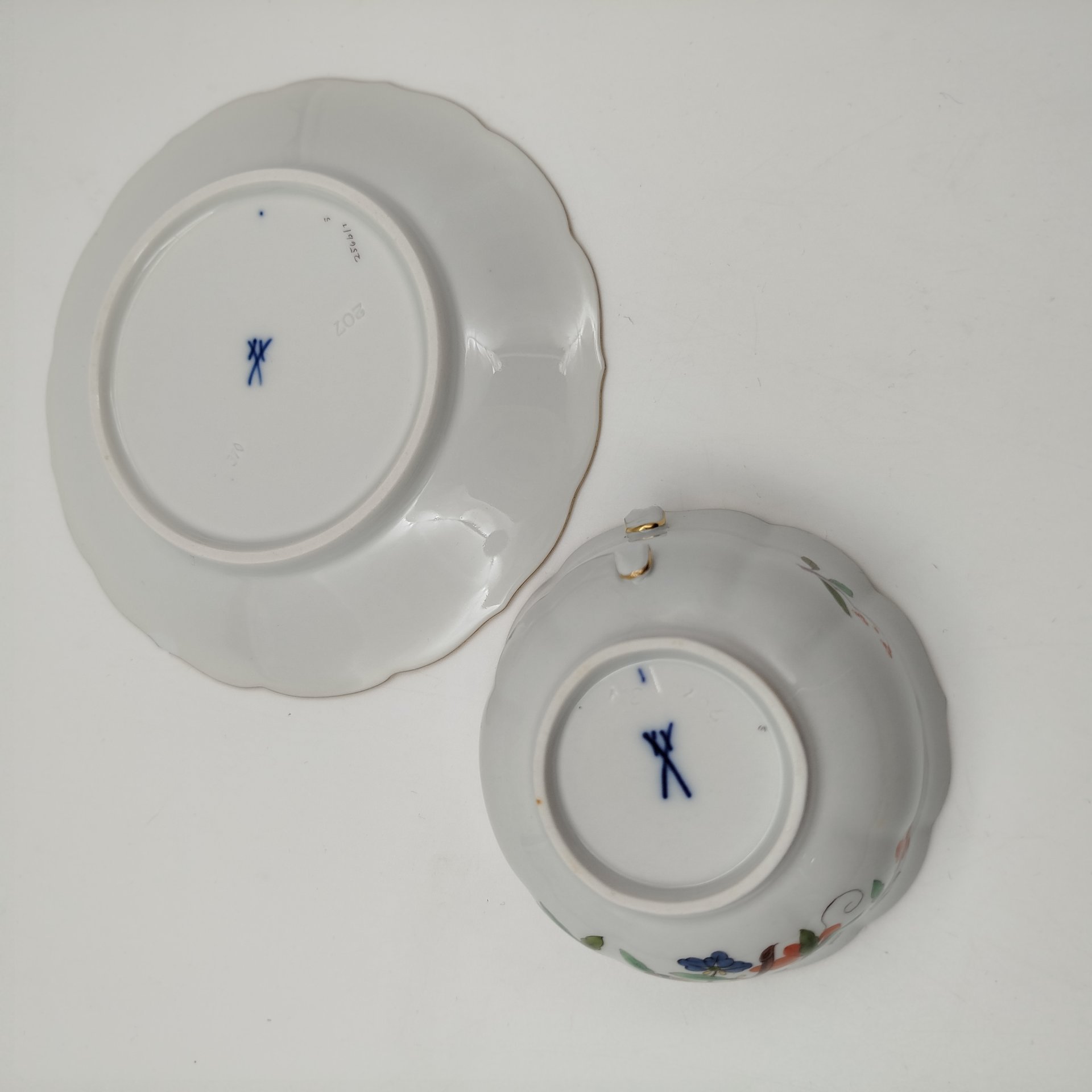 Пара чайная "Butterfly" (Бабочка), фарфор, роспись, золочение, Meissen (Мейсенский фарфор), Германия, 1950-1970 гг.