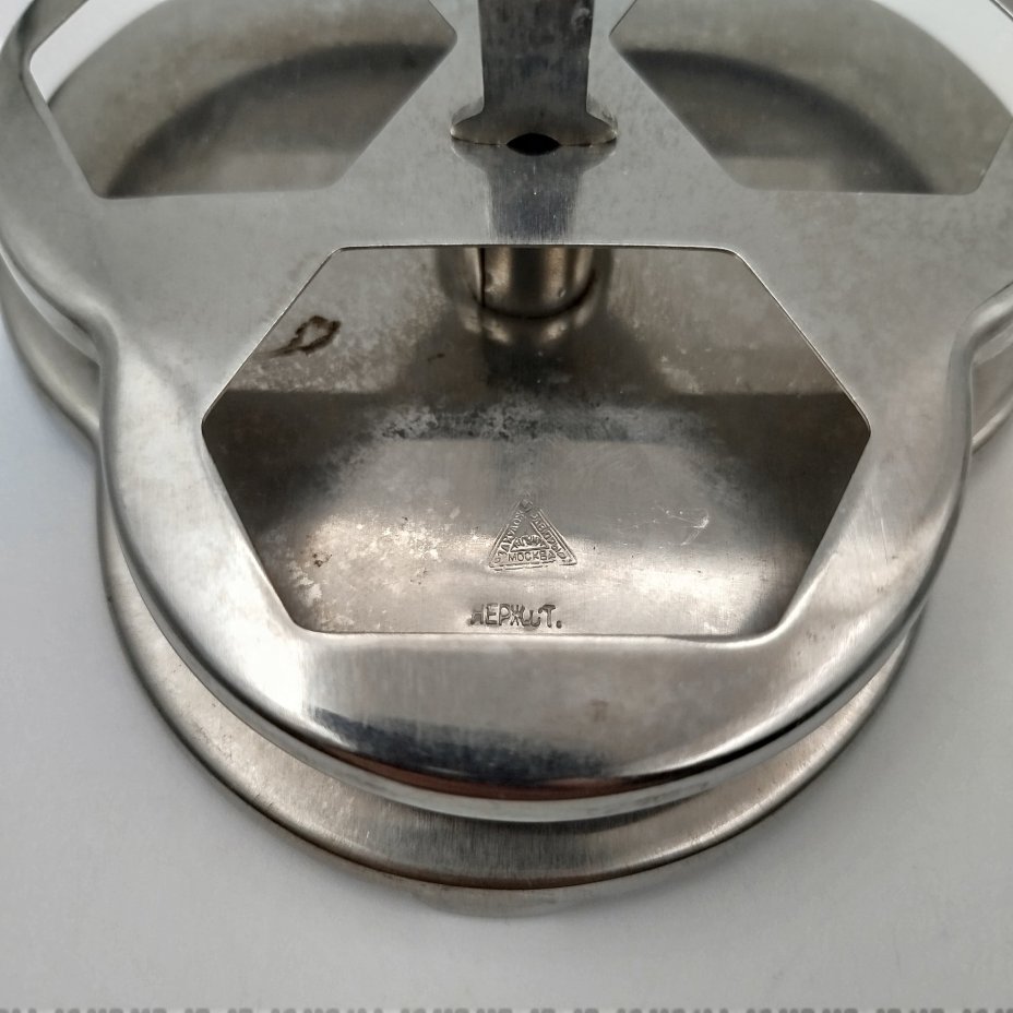 Набор для специй (круэт) из трёх предметов на подставке, Аксайский стекольный завод