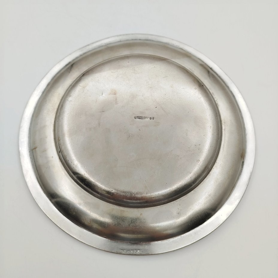 Тарелка (поднос) "La Belle Meunière", металл, серебрение, Orfevrerie Wiskemann, Бельгия, 1920-1950 гг., Orfevrerie Wiskemann