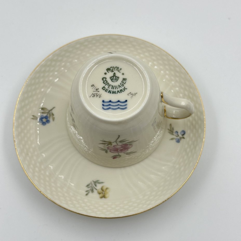 Пара кофейная с цветочным декором, Royal Copenhagen