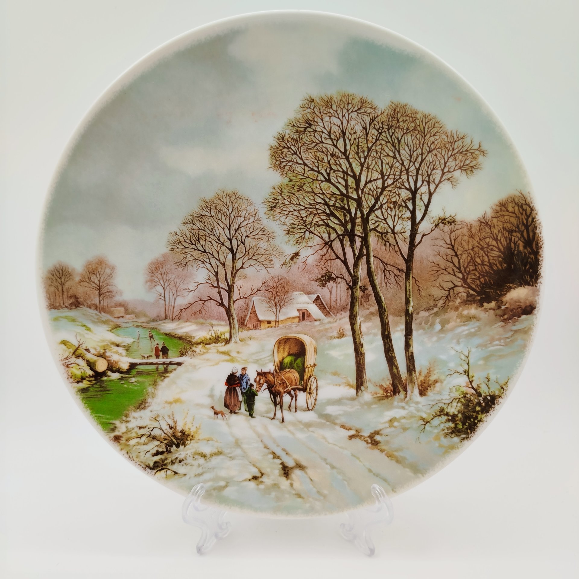 Тарелка настенная "Зимний пейзаж", Royal Schwabap, фарфор, деколь, Нидерланды, 1984 г.