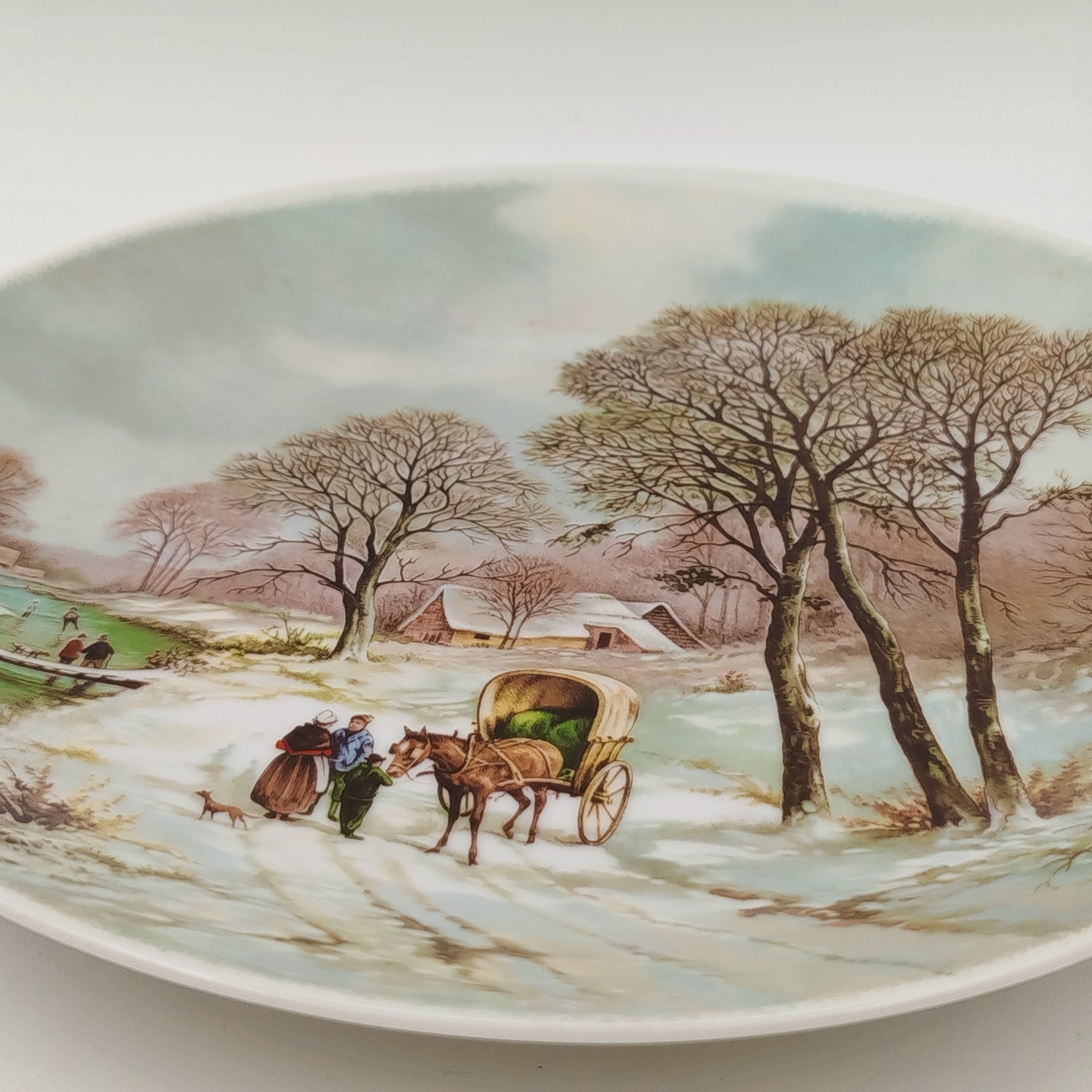 Тарелка настенная "Зимний пейзаж", Royal Schwabap, фарфор, деколь, Нидерланды, 1984 г.