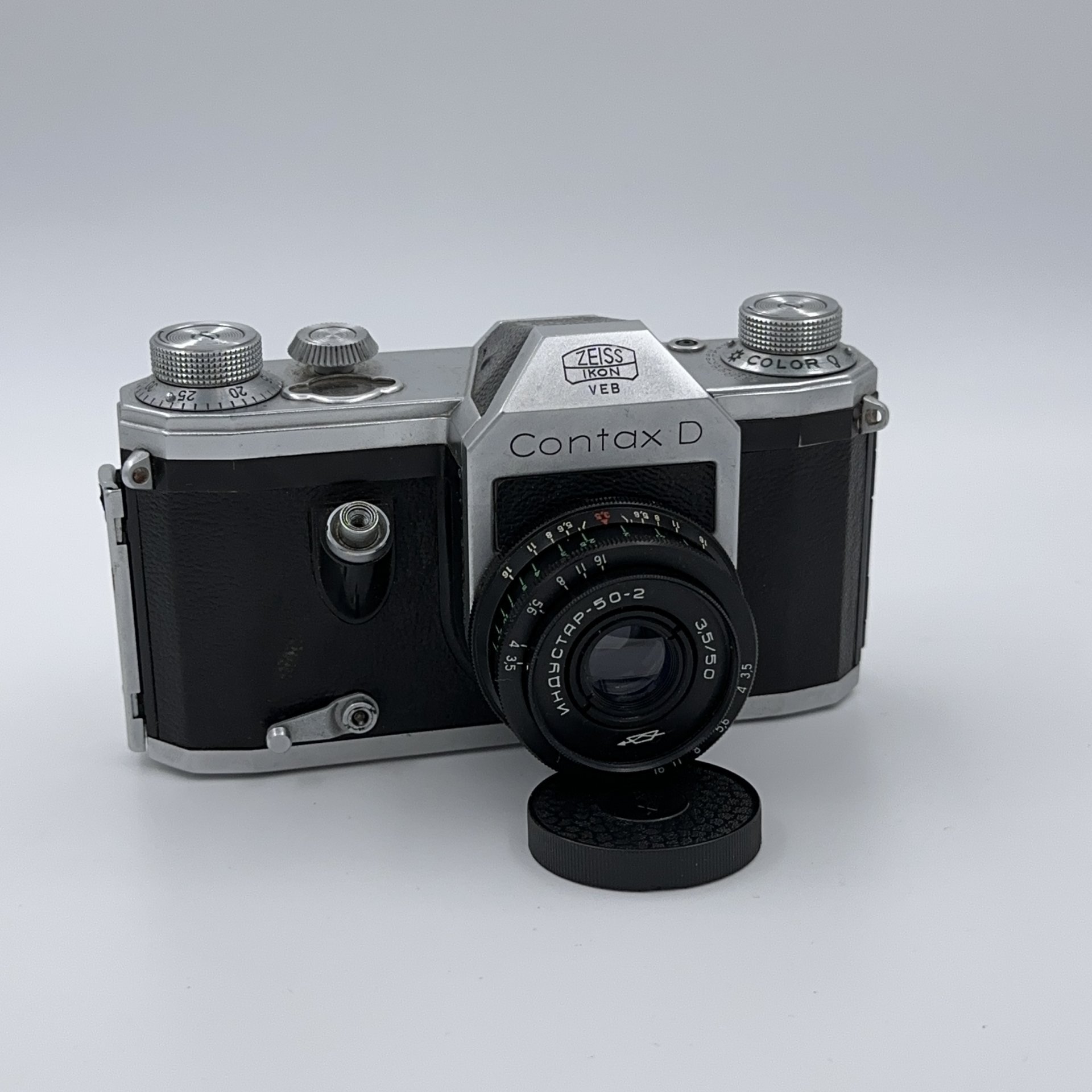 Фотоаппарат пленочный "Contax D" с объективом "Индустар-50-2" в оригинальном кофре, металл, стекло, кожа, Carl Zeiss, Германия, 1952-1956 гг., Carl Zeiss