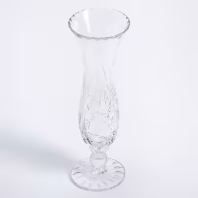 Ваза для цветов изящной формы c рельефным декором, стекло, СССР, 1970-1990 гг.