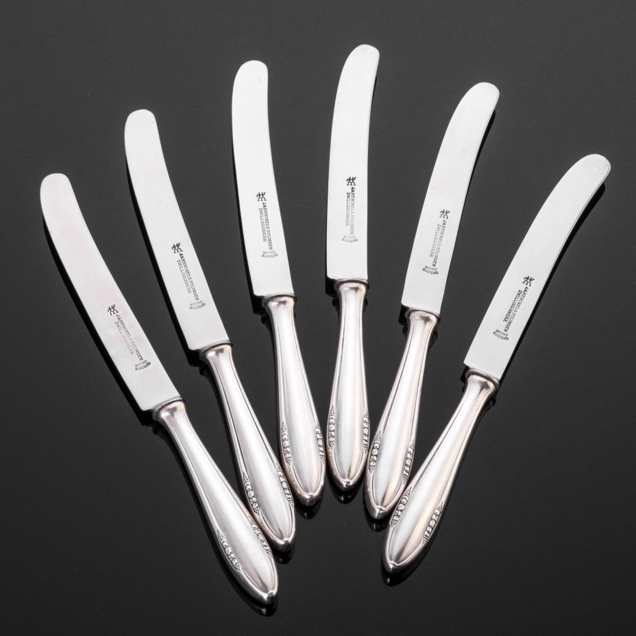 Набор из 6 ножей с лаконичным декором на рукояти, Zwilling J.A. Henckels Solingen