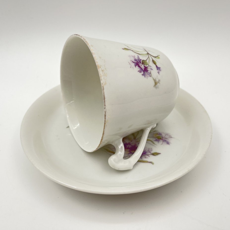 Кофейная пара с цветочным декором, Baudour Fuisseaux