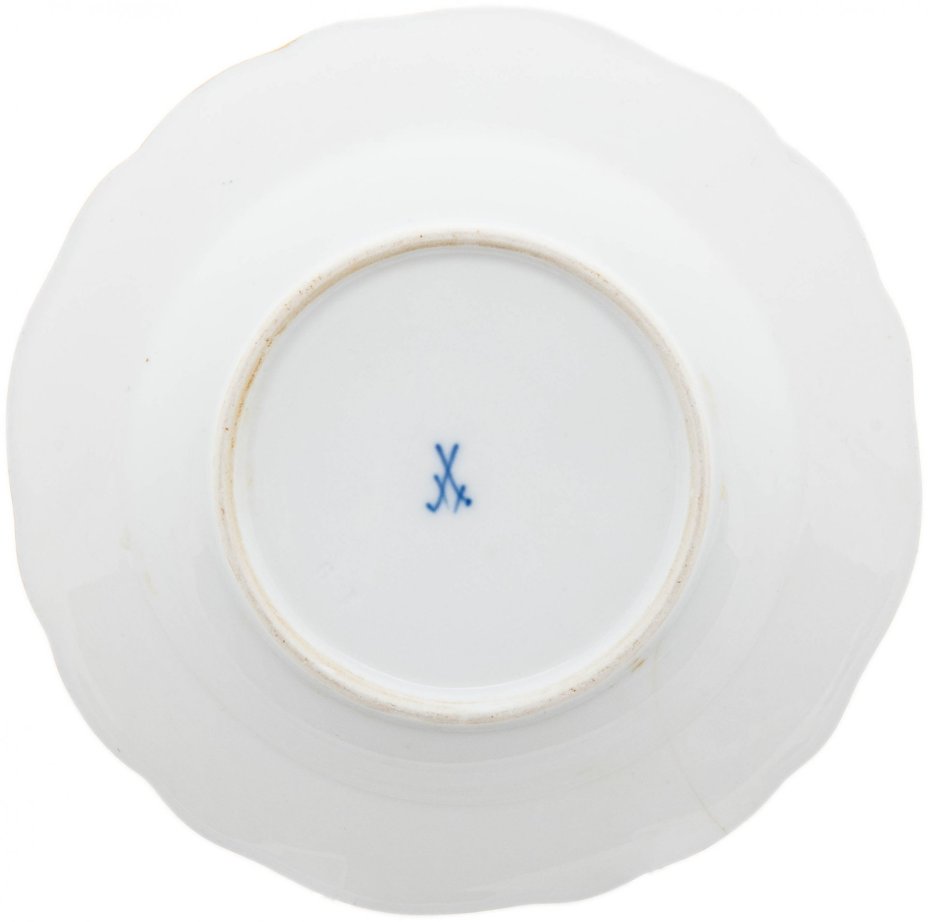 Тарелка десертная "Фрукты", фарфор, роспись, золочение, Meissen porcelain manufactory (Мейсен), Германия, 1920-1930 гг., Meissen (Мейсенский фарфор)