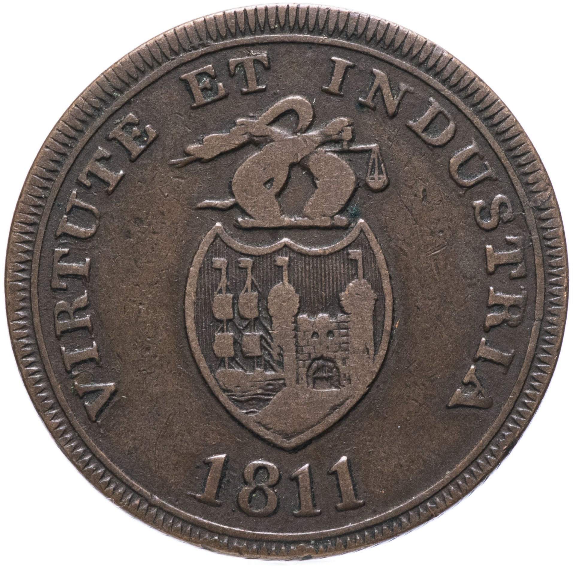 Великобритания 1/2 пенни (Half Penny) 1811 "Bristol Brass & Copper Company"