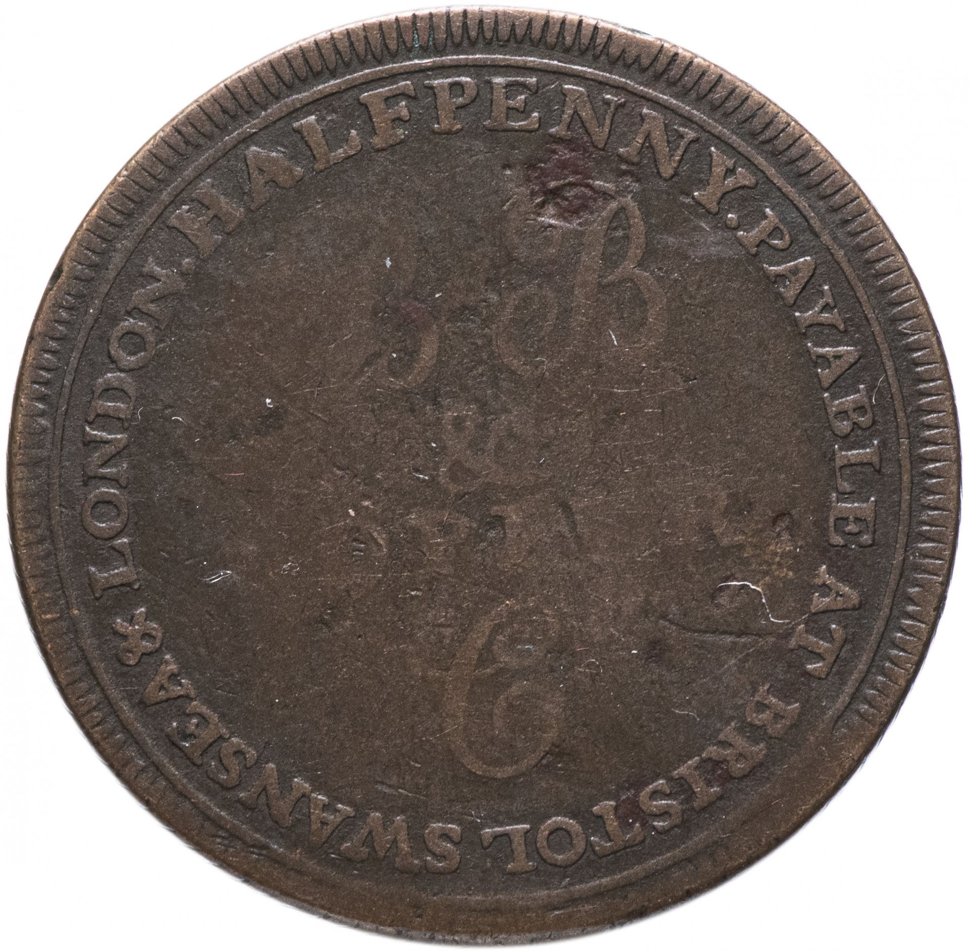 Великобритания 1/2 пенни (Half Penny) 1811 "Bristol Brass & Copper Company"
