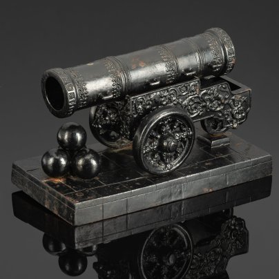 Скульптура "Царь-Пушка", автор модели Крейтан В.П., чугун, литье, крашение, Каслинский чугунолитейный завод (Касли), СССР, 1970-1980 гг.