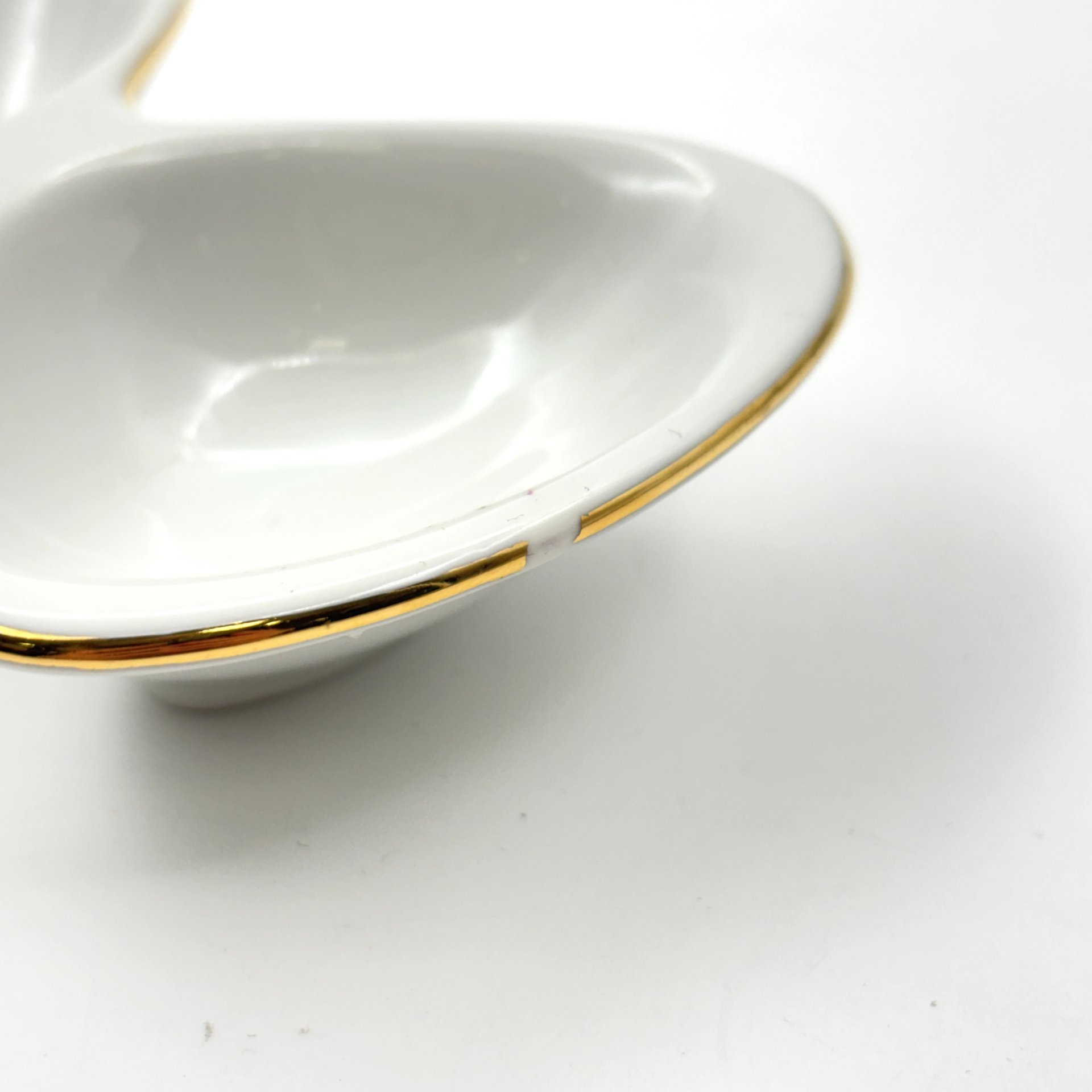 Набор для специй с цветочным декором (соусник, горчичница и менажница), фарфор, деколь, золочение, Bohemia (Neurohlau), Чехословакия, 1970-1990 гг.