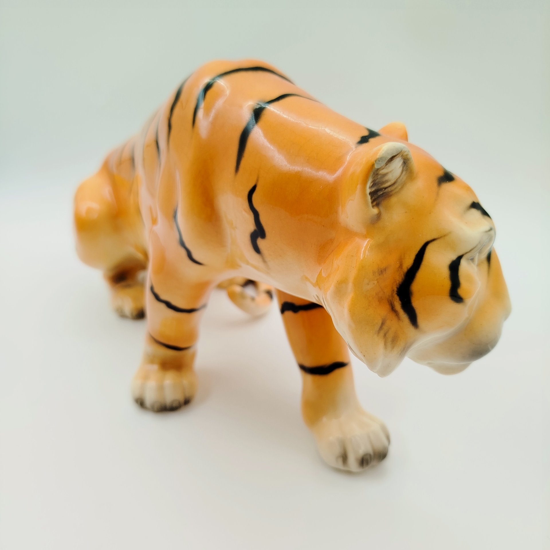 Статуэтка "Тигр", фаянс, роспись, Sitzendorf, Германия, 1950-1970 гг.
