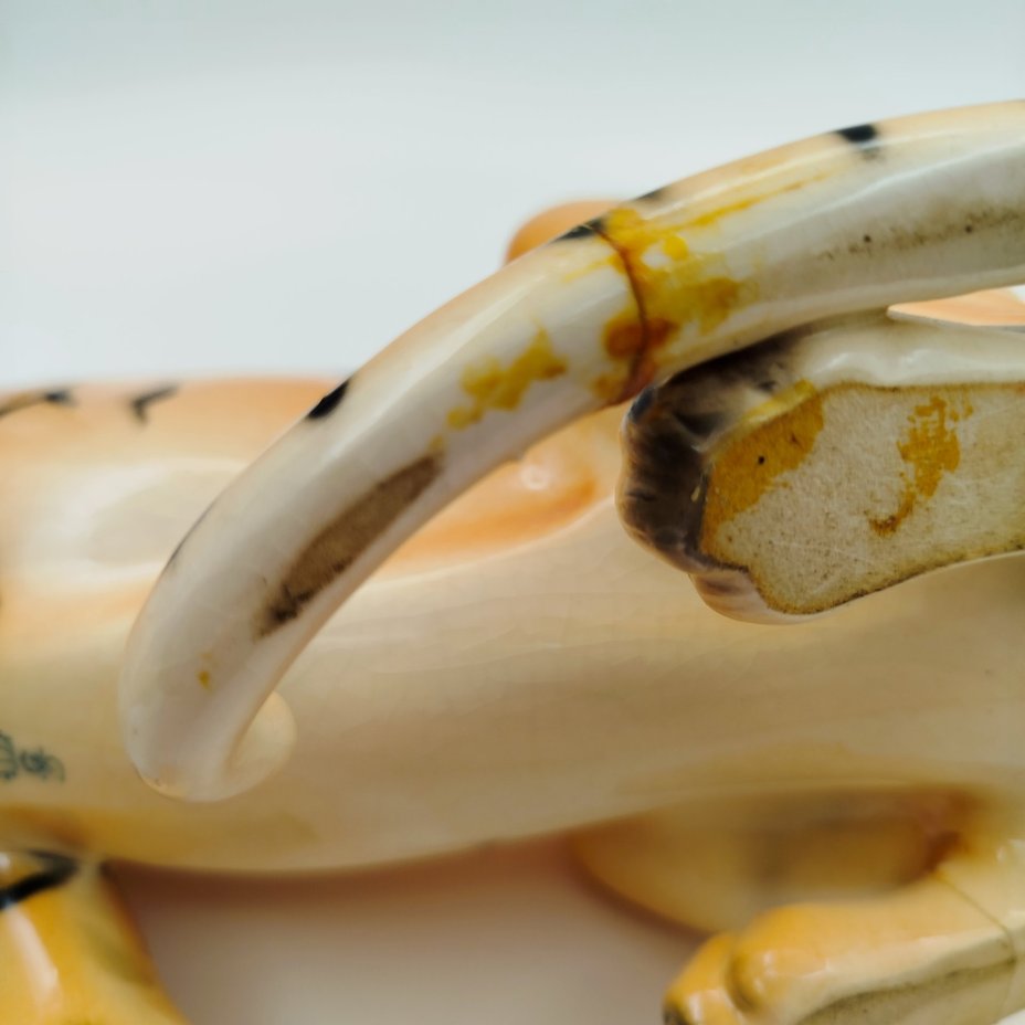 Статуэтка "Тигр", фаянс, роспись, Sitzendorf, Германия, 1950-1970 гг.