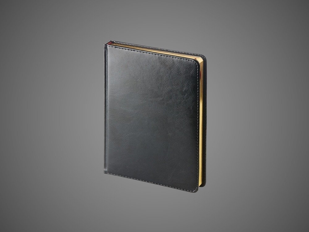 Подарочный набор: Шариковая ручка Parker Jotter Russia Steel GT и Ежедневник недатированный черный золотой срез, Кожа и мех: искусственная кожа, латунь, нержавеющая сталь