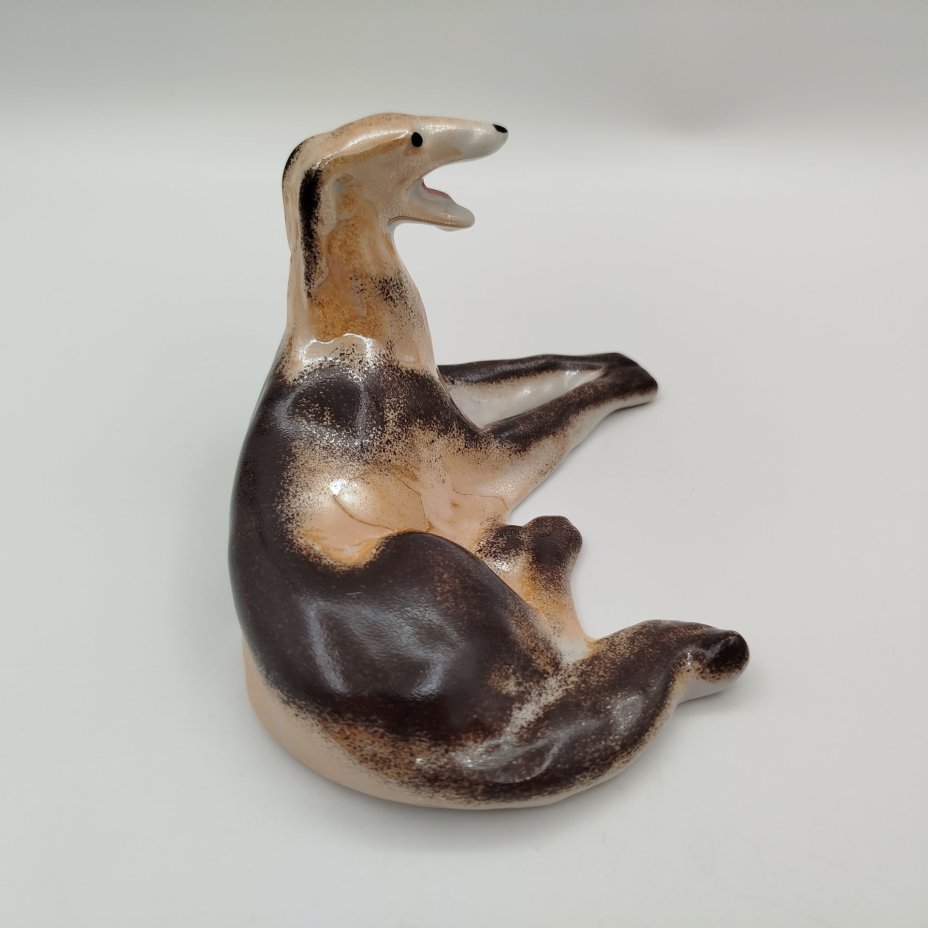 Статуэтка "Борзая", фарфор, люстр, роспись, СССР, 1980-1990 гг.
