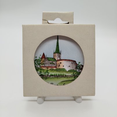 Тарелка настенная сувенирная в упаковке, керамика, роспись, Эстония, 1990-2010 гг.