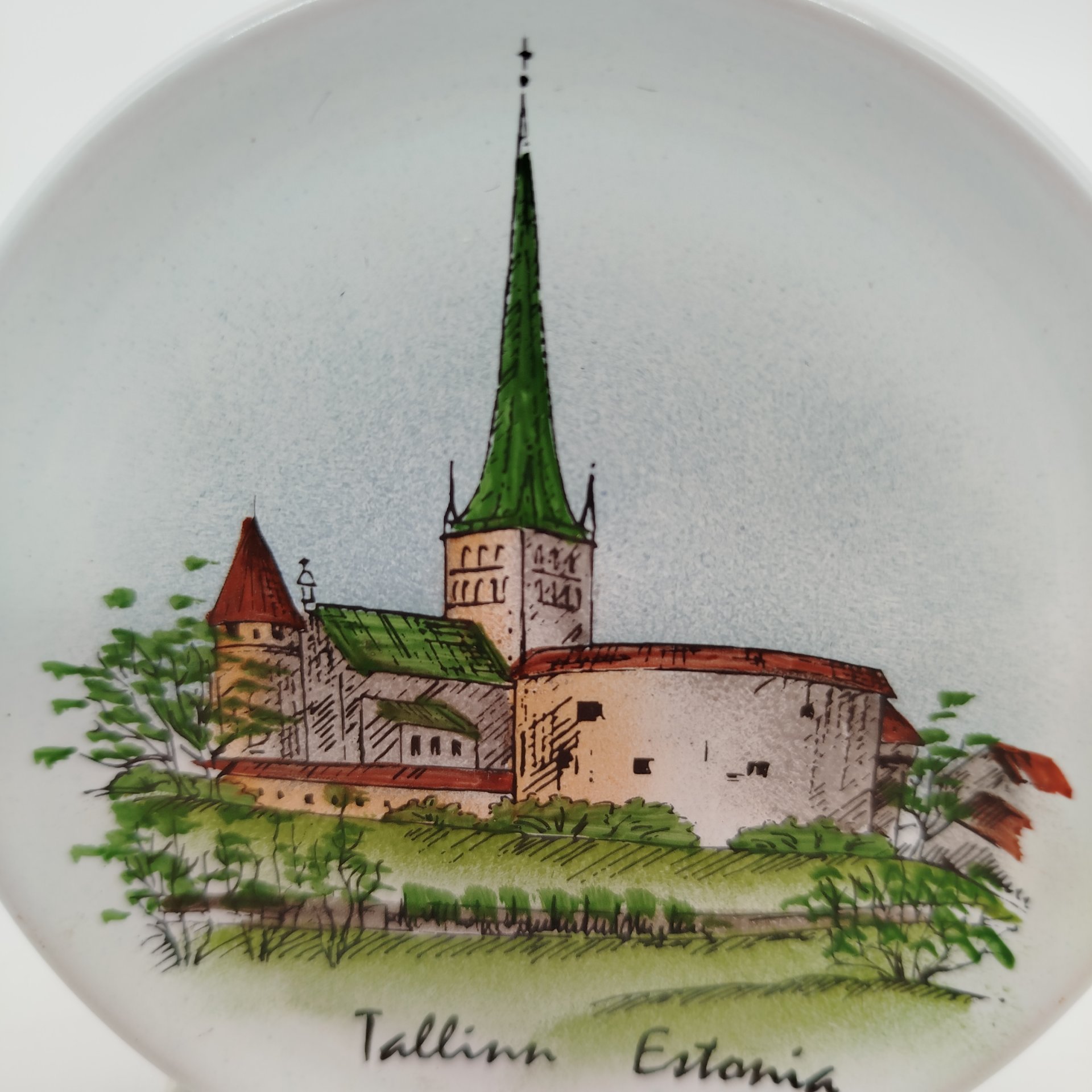 Тарелка настенная сувенирная в упаковке, керамика, роспись, Эстония, 1990-2010 гг.
