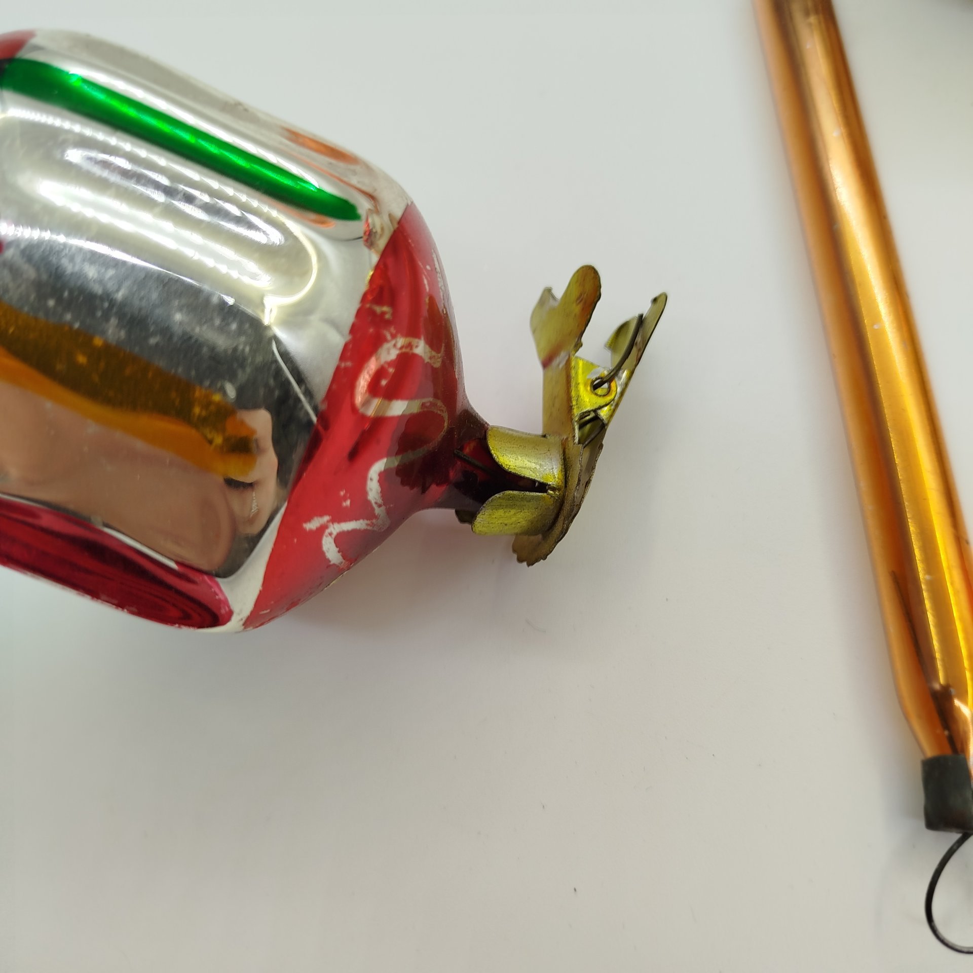 Набор из семи ёлочных игрушек, стекло, металл, роспись, СССР, 1960-1980 гг.